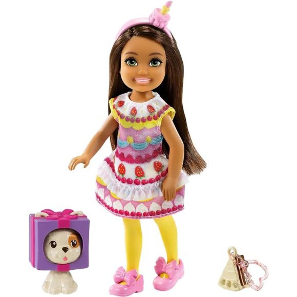 Barbie Brunette Chelsea Doll with Super Cute Pet and Accessories, 6"